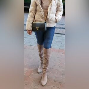 Madden Girl Taupe Knee-High Women's Studded Boots